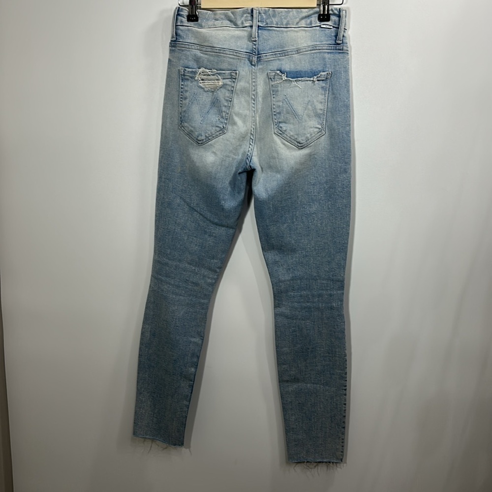 Mother The Pixie Ankle Fray Light Wash Distressed button fly jeans size 26 - Picture 6 of 14